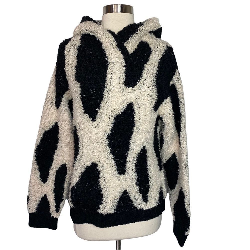 Sandy Liang x Target Sherpa Hoodie Ivory Black Animal Print XS